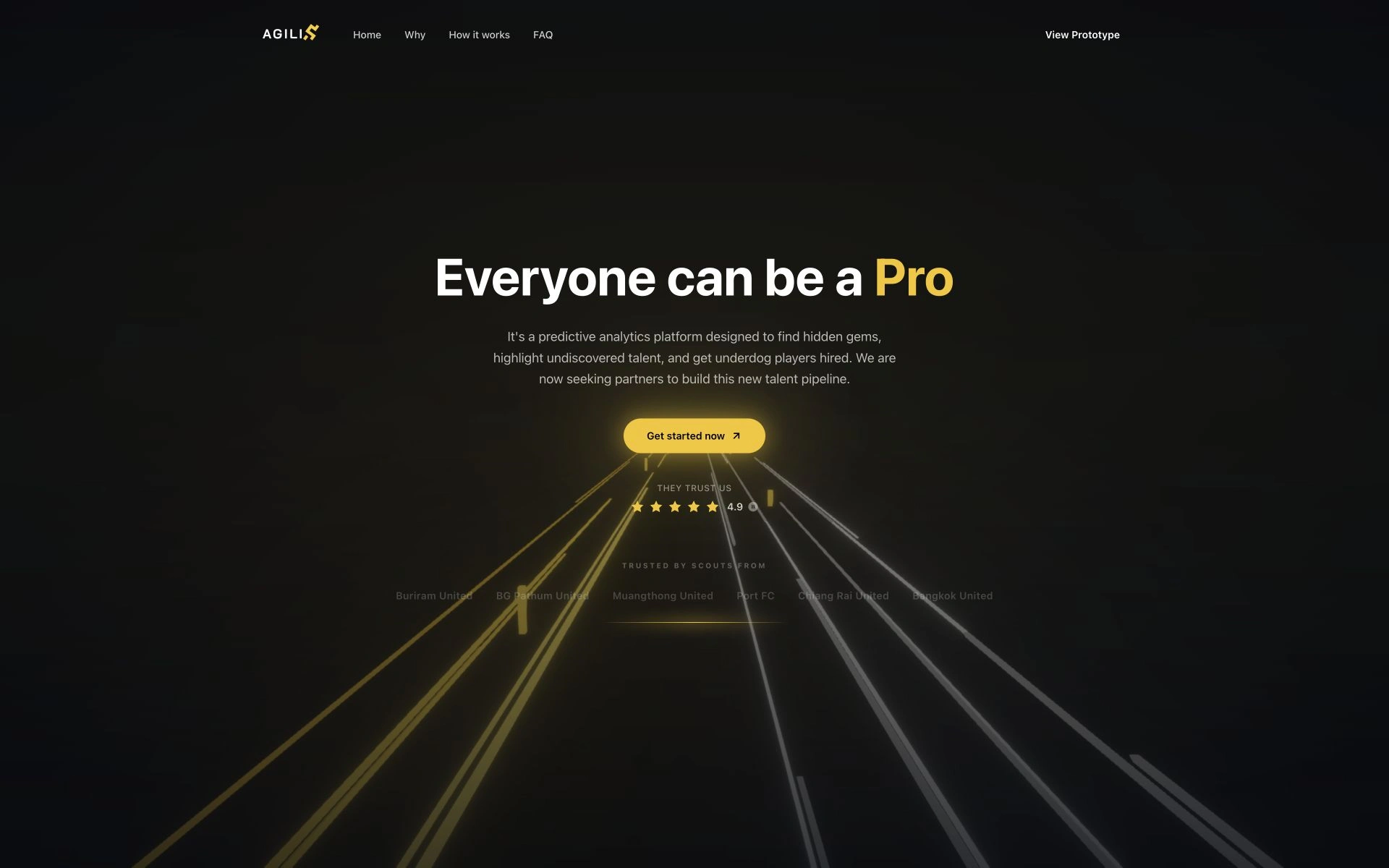Agilix Sport — desktop website